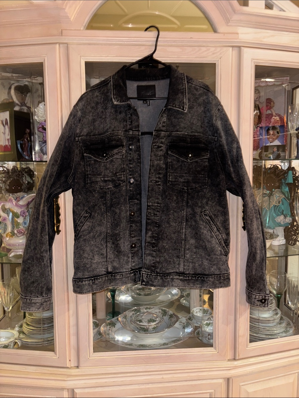 PAIGE Black Washed Denim Jacket